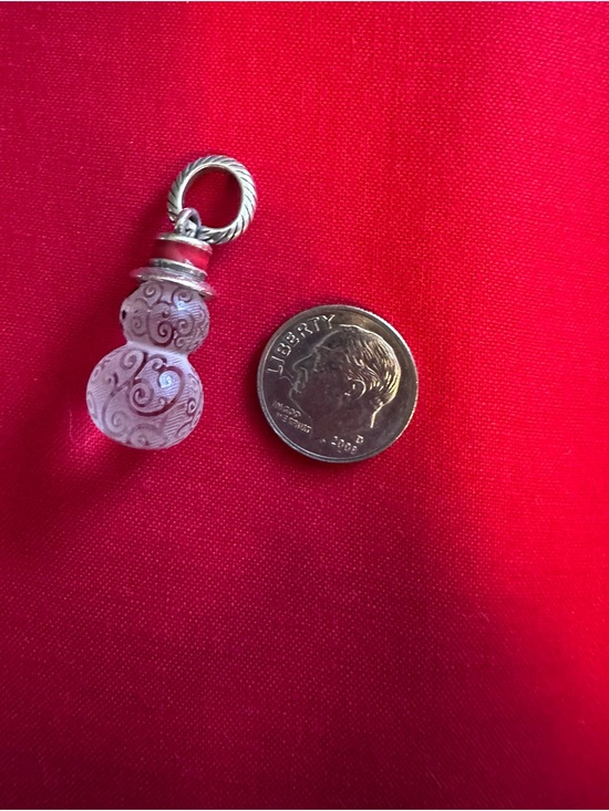 Brighton Jewelry - Brighton Silver-Tone Filigree Glass Gourd Charm with Pink Accents